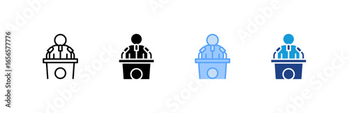 Conference icon set multiple style collection