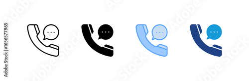 Phone Call icon set multiple style collection