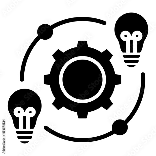 Synthesis icon with glyph style