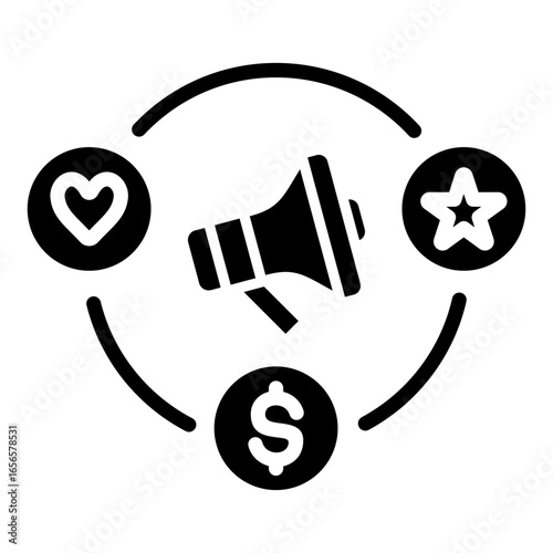 Marketing icon with glyph style