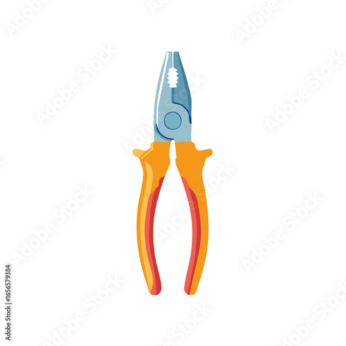 Isolated pliers on white, repair tool, engineering instrument, construction equipment