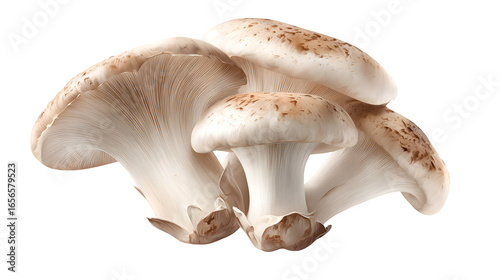 fresh champignon mushrooms isolated on white background, HD realistic