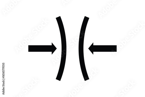 Compress arrow icon, black elasticity arrow icon.