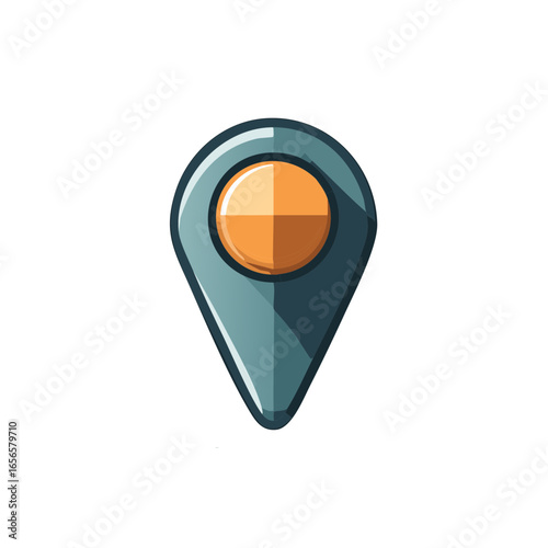 Free Download Stylized Location Pointer with Circle and Shadow, Map Pin Vector Illustration - GFXLoad
