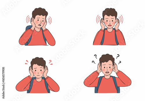 Child Experiencing Ear Discomfort, Noise Sensitivity, and Sensory Overload Symptoms