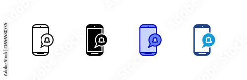 Notification icon set multiple style collection.