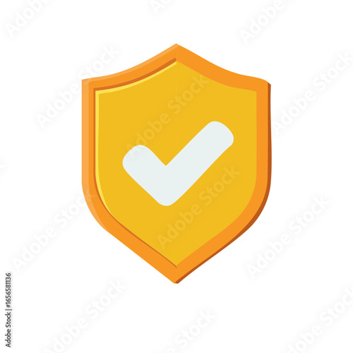 Gold Shield with Checkmark Indicating Security or Authentication Success