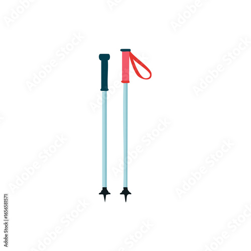 Pair of Ski Poles Gear Equipment for Winter Sports Trekking Adventures