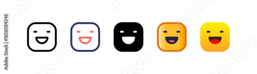 Laugh icon set multiple style collection.