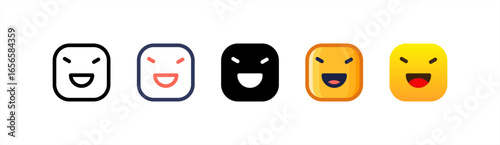Laugh icon set multiple style collection.