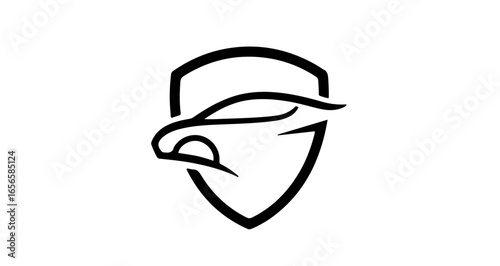 Car insurance protection logo design vector illustration for automotive business and safety 100