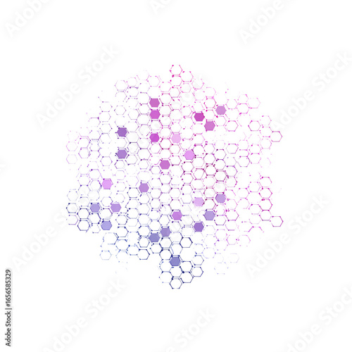 Abstract Hexagon Pattern with Purple and Pink Gradient