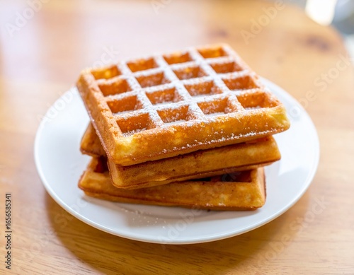 Tumpukan waffle diatas piring