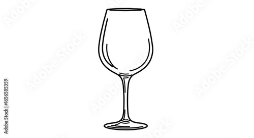Isolated champagne flute vector illustration for celebration drinkware and barware design element with thin lines