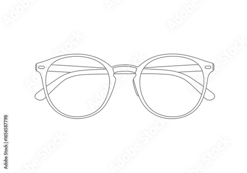 Framed eyeglasses with round lenses detailed design