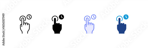 Touch Hold icon set multiple style collection.