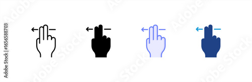 Swipe Left icon set multiple style collection.