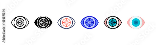 Eye icon set multiple style collection.