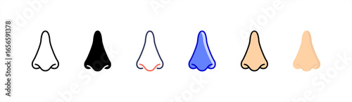 Nose icon set multiple style collection.