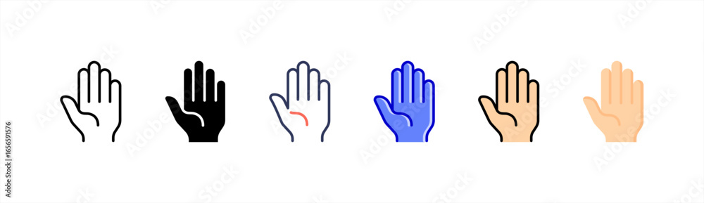 Obraz premium Hand icon set multiple style collection.