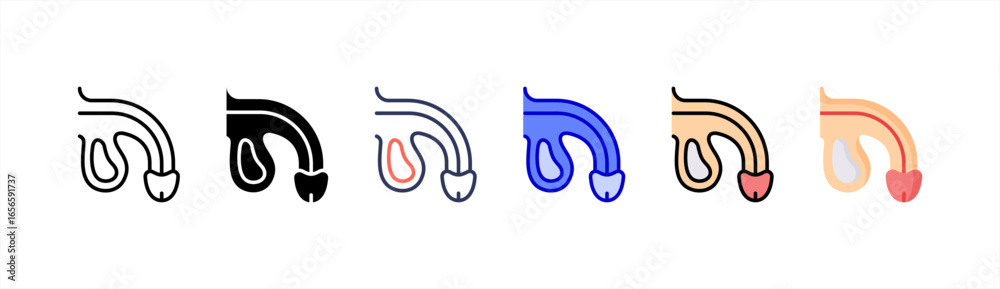 Obraz premium Penis icon set multiple style collection.