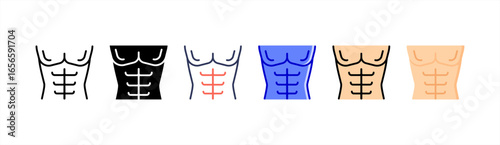 Abs icon set multiple style collection.