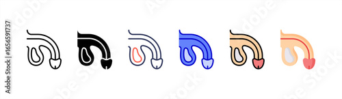 Penis icon set multiple style collection.