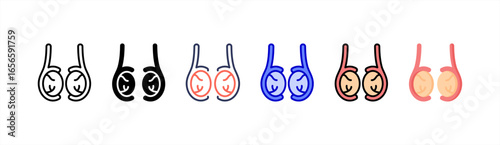 Testicle icon set multiple style collection.