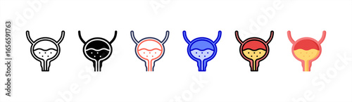 Bladder icon set multiple style collection.