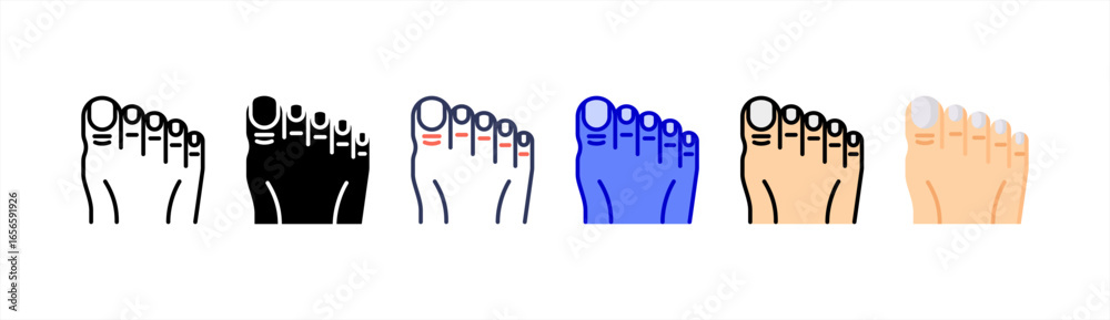 Obraz premium Toe icon set multiple style collection.