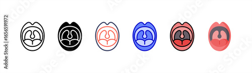 Tonsils icon set multiple style collection.