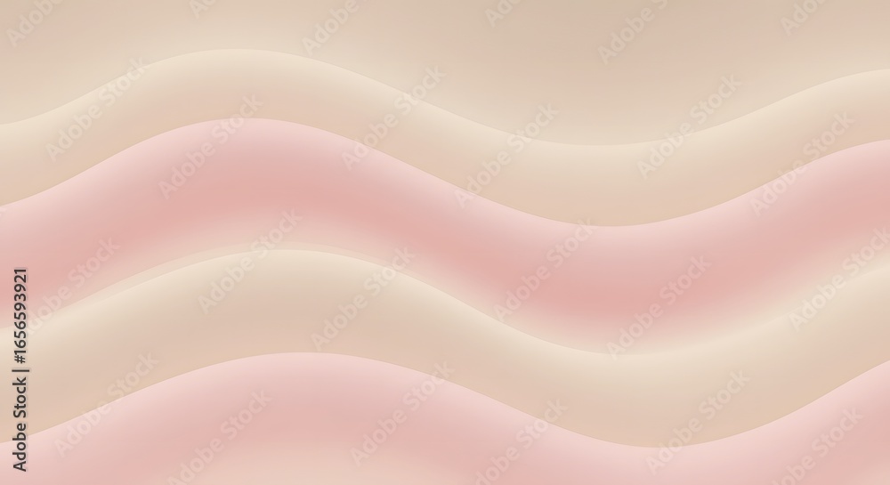 Obraz premium Abstract Background with Soft Pink and Beige Waves for Modern Design