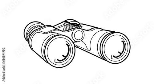 Binoculars vector art for outdoor adventures and birdwatching equipment illustration with zoom vision tool