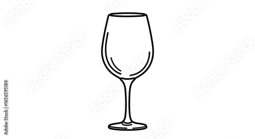 Outline champagne flute glass vector drawing for wine tasting and celebration events design elements