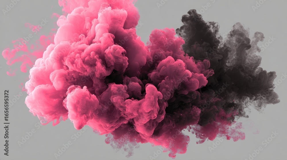 Fototapeta premium pink and black swirling ink clouds