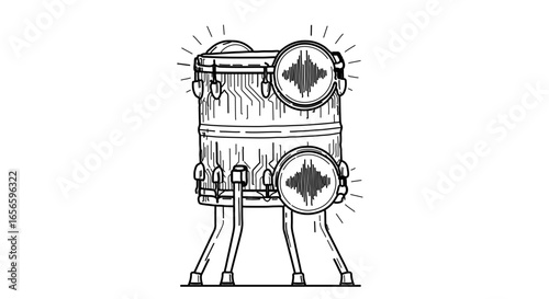 Explore the rhythm of african talking drum illustration for music lovers and percussion enthusiasts alike