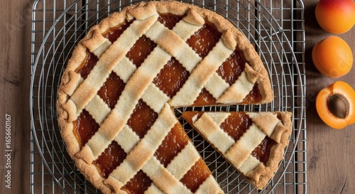 Crostata con Marmellata (Jam Tart) – Authentic Italian Rustic Home-Baked (Top-Down Shot)