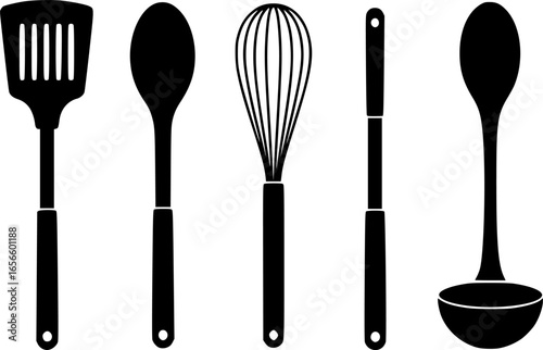 set of kitchen utensils