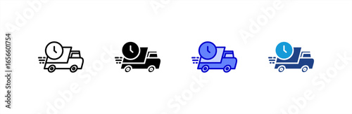 Fast Delivery icon set multiple style collection.