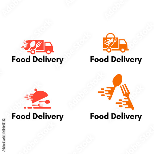 Food Transport and Courier Logo Icons