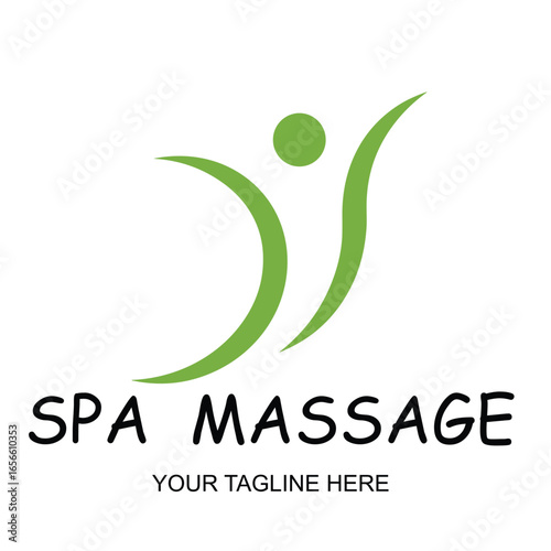 Spa, Body massage logo vector illustration