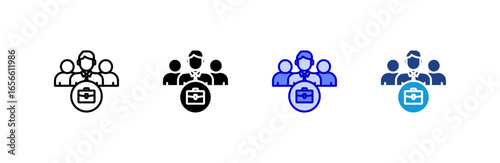 Job Seeker icon set multiple style collection.