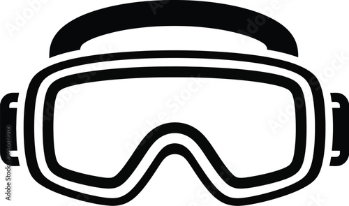 Ski goggles, safety goggles, scuba goggles icon editable vector illustration. 
