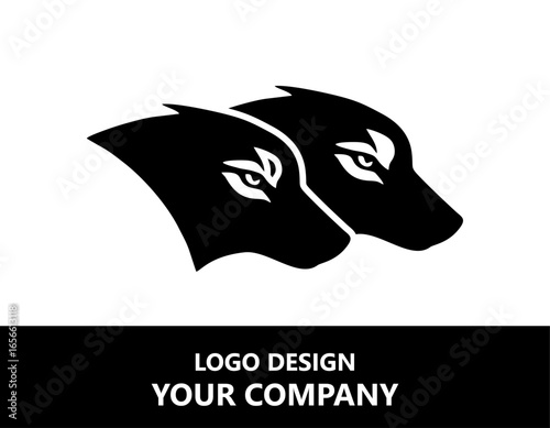 icon head of wolf vector silhouette logo design template illustration