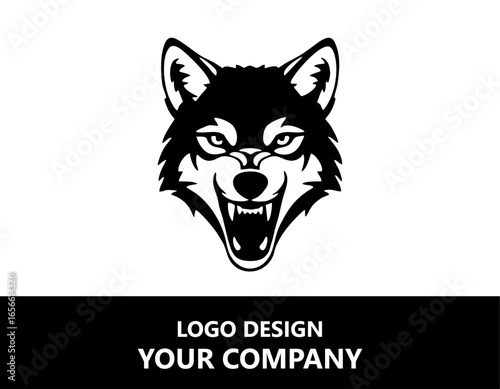 icon head of wolf vector silhouette logo design template illustration