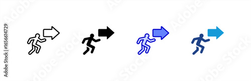 Evacuate icon set multiple style collection.