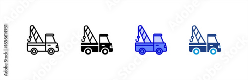 Tow Truck icon set multiple style collection.