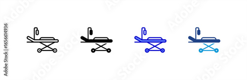 Stretcher icon set multiple style collection.