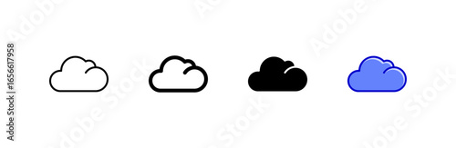 Cloud icon set multiple style collection.