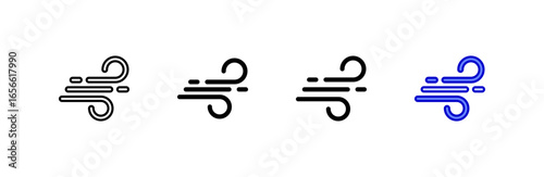Wind icon set multiple style collection.